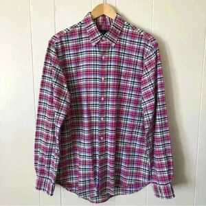 Ralph Lauren Button Down Plaid Cotton Shirt Size L